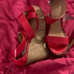 Pink Wedges to wear with jeans or a blouse
